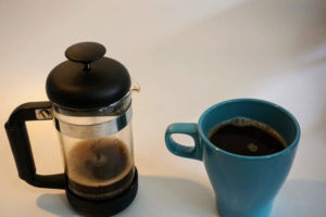 フレンチプレスでいれたコーヒー