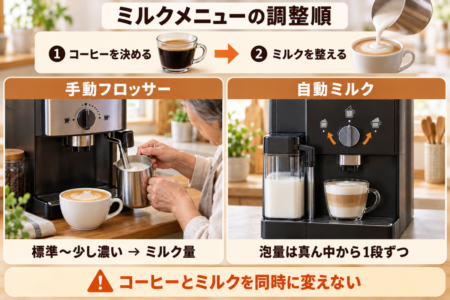 ミルクメニューはどう調整する？