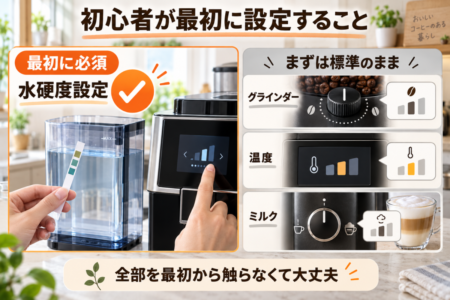 デロンギ初心者は最初に何を設定すればいい？