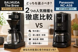 BALMUDA The BrewとNC-A58を比較｜デザイン重視か、全自動の実用性か