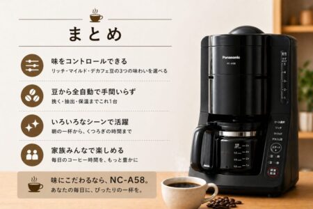 NC-A58は味と手軽さを両立したい人におすすめ