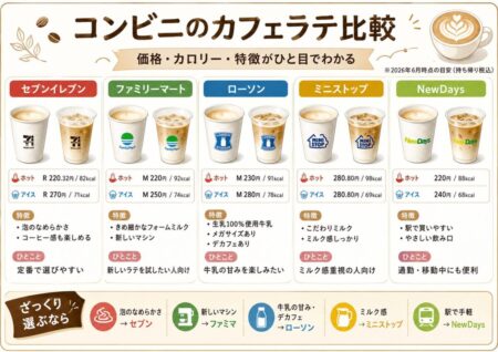 5社の価格・カロリー比較表の画像