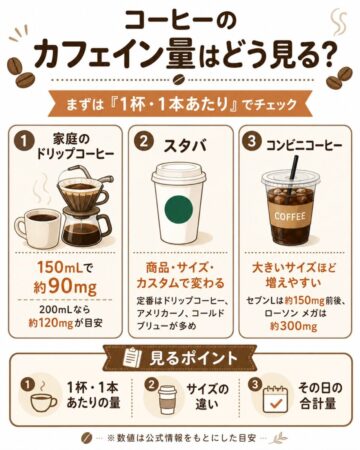 コーヒーのカフェイン量ガイド