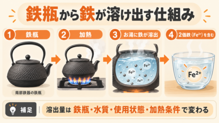 鉄瓶からお湯に鉄分が溶け出す仕組み