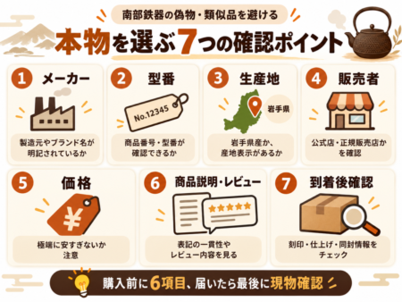 南部鉄器の偽物や類似品を避ける7つの確認ポイント